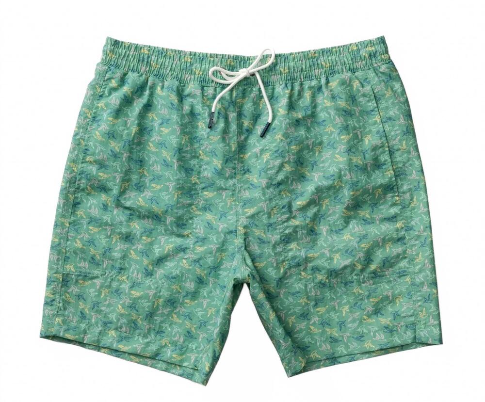 NEW DUCK HEAD men's print sailport swim shorts in aspen green